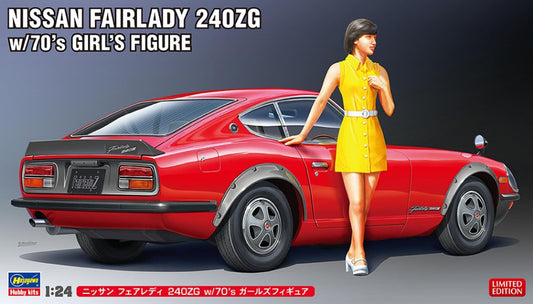 Hasegawa - NISSAN FAIRLADY 240ZG W/70 GIRL FIGURE KIT 1:24 - Cod. HA52339