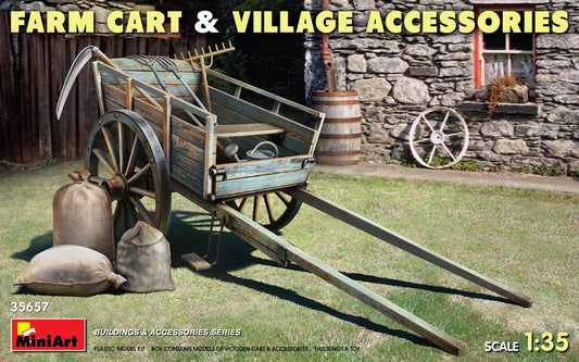 Miniart - FARM CART & VILLAGE ACCESSOIRES KIT 1:35 - Cod. MIN35657