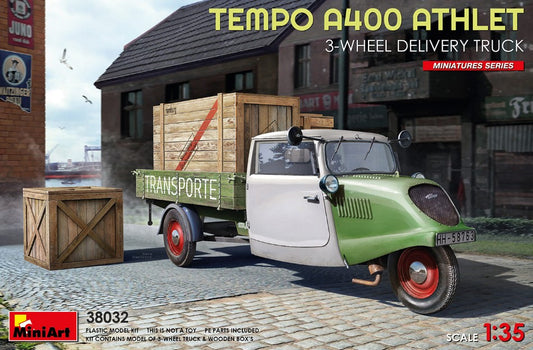 Miniart - TEMPO A400 ATHLET 3-WHEEL DELIVERY TRUCK KIT 1:35 - Cod. MIN38032