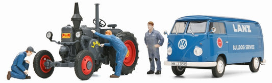 Schuco - VOLKSWAGEN T1B VAN LANZ ASSISTANCE WITH BULLDOG TRACTOR 1956 1:32 - Cod. SH450785900