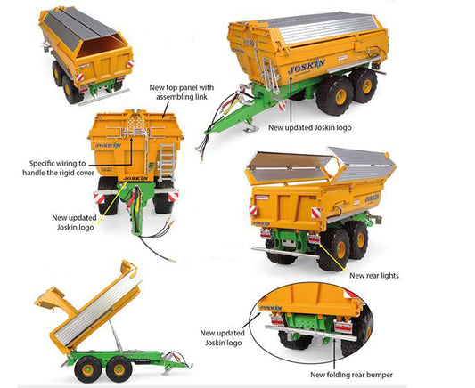 Universal Hobbies - SEMIRIMORCHIO RIBALTABILE JOSKIN TRANS-KTP 22/50 + RIGID COVER 1:32 - Cod. UH6354