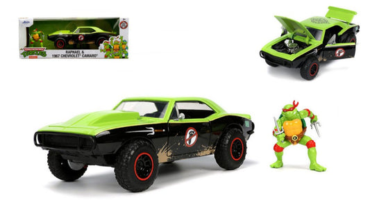Jada Toys - CHEVROLET CAMARO "TURTLES RAPHAEL" 1967 GREEN/BLACK 1:24 - Cod. JADA85001
