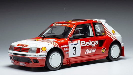 Ixo Model - PEUGEOT 205 T16 N.3 RALLY YPRES 1985 DARNICHE/MAHE 1:18 - Cod. 18RMC135