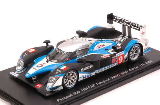 Spark Model - PEUGEOT 908 N.9 WINNER LM 2009 D.BRABHAM-M.GENE -A.WURZ 1:43 REPRO - Cod. 43LM09