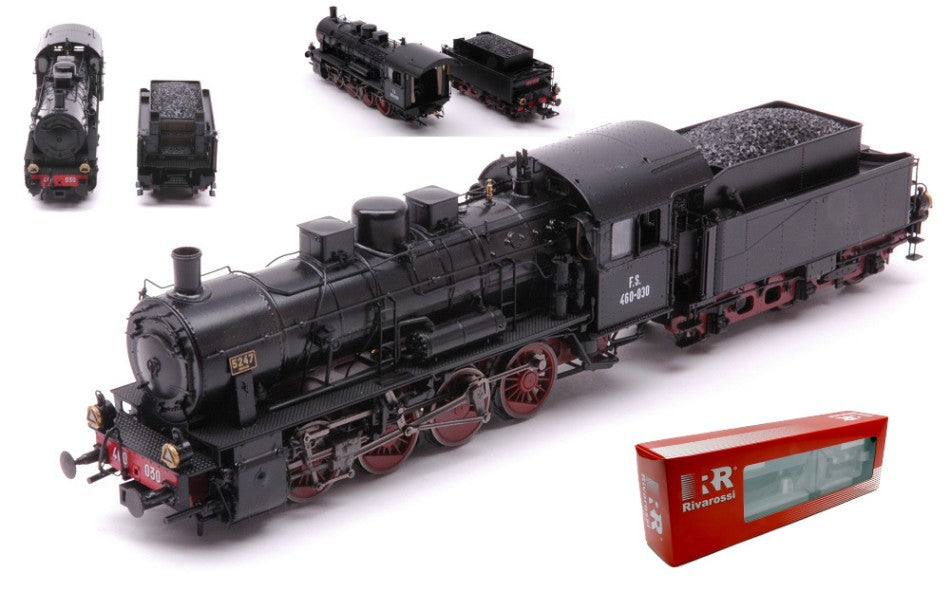 Rivarossi - FS STEAM LOCOMOTIVE GR 460 OXIDE RED/BLACK LIVERY PERIOD II 1:87 - Cod. HR2811