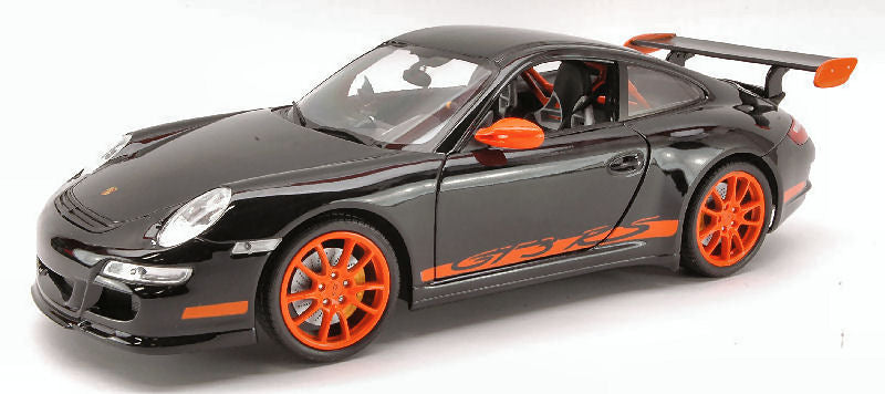 Welly - PORSCHE 911 GTR 3 RS 2007 BLACK WITH ORANGE STRIPES 1:18 - Cod. WE8015BK