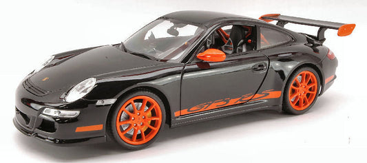 Welly - PORSCHE 911 GTR 3 RS 2007 BLACK WITH ORANGE STRIPES 1:18 - Cod. WE8015BK