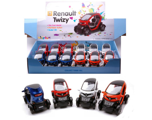 Kinsmart - RENAULT TWIZY COL.ASS.cm 12 1:18 - Cod. KT89180