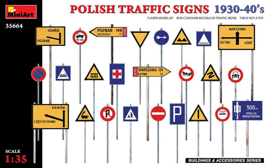 Miniart - POLISH TRAFFIC SIGNS 1930-40s KIT 1:35 - Cod. MIN35664
