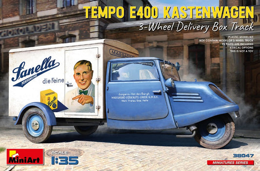 Miniart - TEMPO E400 KASTENWAGEN 3-WHEEL DELIVERY BOX TRACK KIT 1:35 - Cod. MIN38047