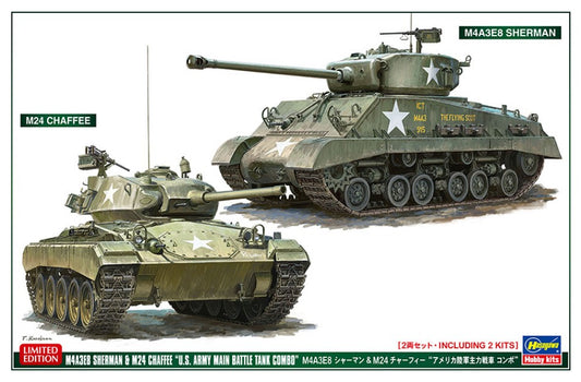 Hasegawa - M4A3E8 SHERMAN & M24 CHAFFEE 2 KITS IN BOX KIT 1:72 - Cod. HA30068