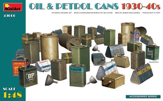 Miniart - OIL & PETROL CANS 1930-40s KIT 1:48 - Cod. MIN49006