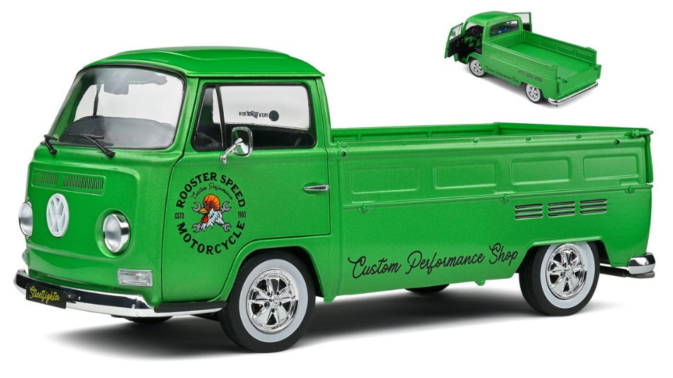 Solido - VW T2 PICK UP ROOSTER SPEED MOTORCYCLE CUSTOM 1968 GREEN 1:18 - Cod. SL1809401
