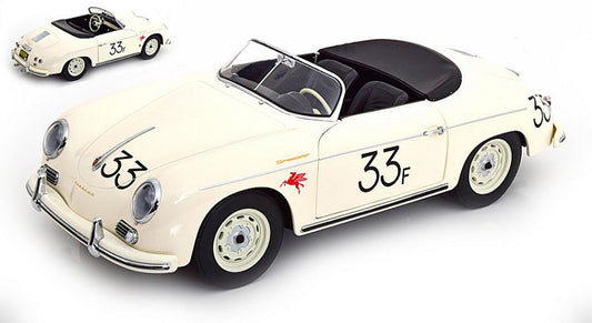 Kk Scale - PORSCHE 356 A SPEEDSTER N.33 JAMES 1955 WHITE 1:12 - Cod. KKDC120096