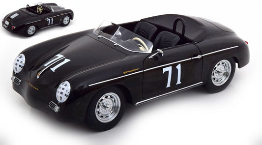 Kk Scale - PORSCHE 356 A SPEEDSTER N.71 STEVE 1955 BLACK 1:12 - Cod. KKDC120097