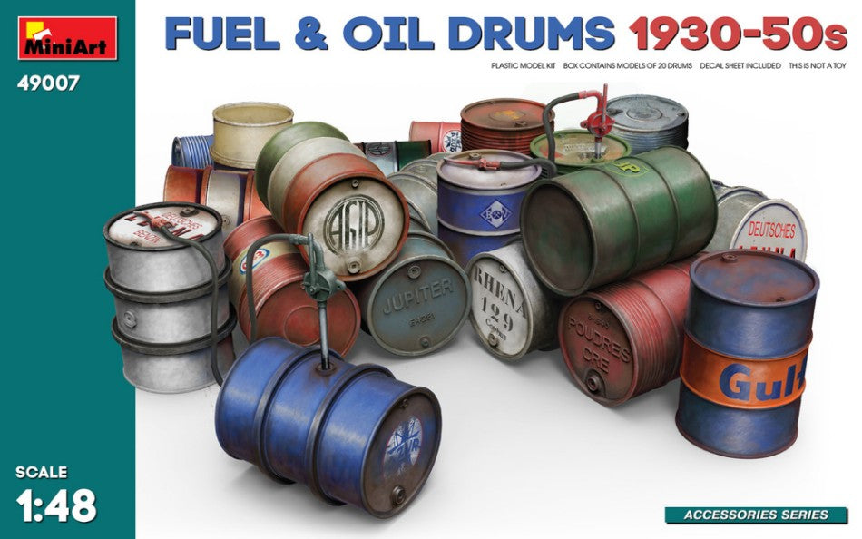 Miniart - FUEL & OIL DRUMS 1930-50s KIT 1:48 - Cod. MIN49007