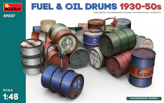 Miniart - FUEL & OIL DRUMS 1930-50s KIT 1:48 - Cod. MIN49007
