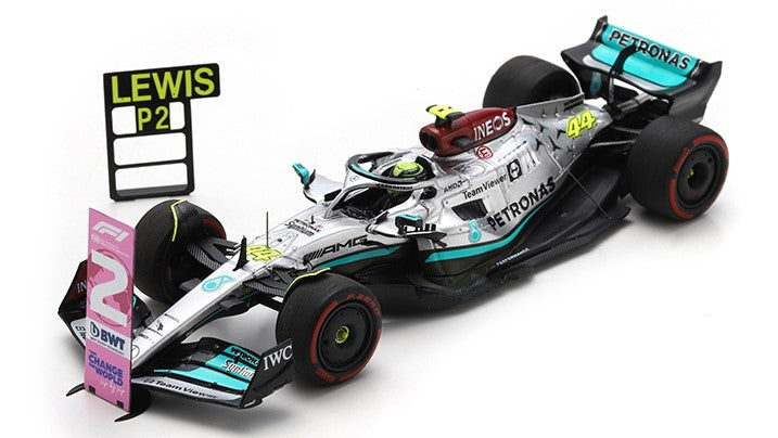 Spark Model - MERCEDES F1 L.HAMILTON 2022 N.44 2nd BRAZIL GP W/PIT AND NUMBER BOARD - Cod. S8556