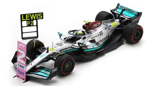 Spark Model - MERCEDES F1 L.HAMILTON 2022 N.44 2nd BRAZIL GP W/PIT AND NUMBER BOARD - Cod. S8556