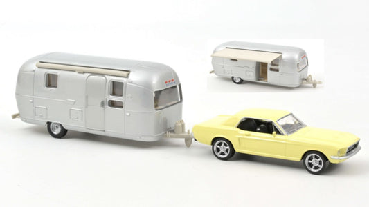 Norev - FORD MUSTANG 1968 LIGHT YELLOW AND AIRSTREAM CARAVAN 1:43 - Cod. NV270581