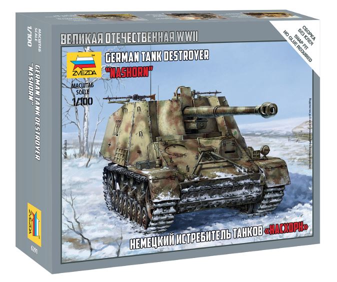 Zvezda - GERMAN TANK DESTROYER NASHOM KIT 1:100 - Cod. Z6291