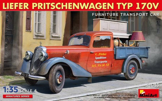 Miniart - LIEFER PRITSCHENWAGEN TYP 170V FURNITURE TRANSPORT CAR KIT 1:35 - Cod. MIN38065