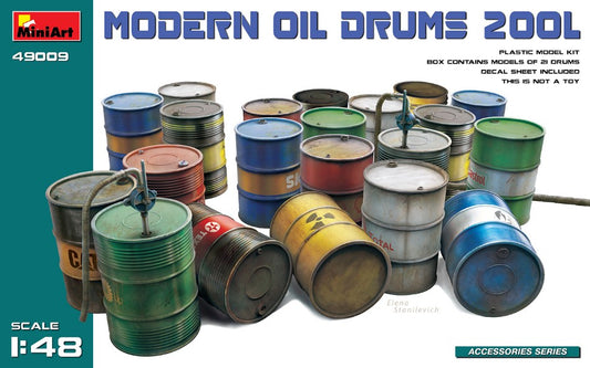 Miniart - MODERN OIL DRUMS (200L) KIT 1:48 - Cod. MIN49009