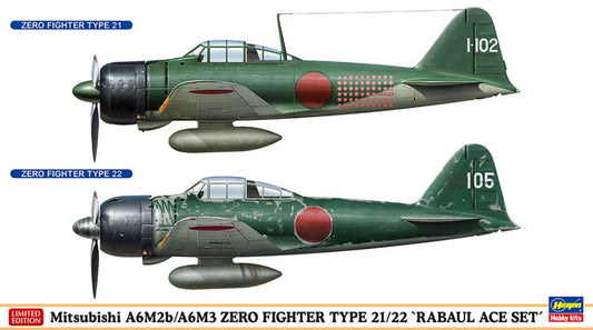 Hasegawa - MITSUBISHI A6M2b/A6m3 ZERO FIGHTER, 2 KIT 1:72 - Cod. HA02437