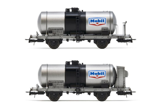 Rivarossi - FS 2-UNIT SET TANK 2-axle WAGONS, big tank MOBIL EP.III 1:87 - Cod. HR6607