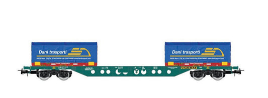 Rivarossi - FS CEMAT CONTAINER WAGON "DANI TRASPORTI" EP.V-VI 1:87 - Cod. HR6616