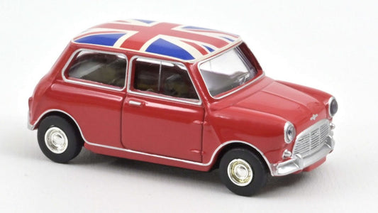 Norev - MINI COOPER S 1964 TARTAN RED WITH FLAG ON ROOF 1:54 - Cod. NV310521