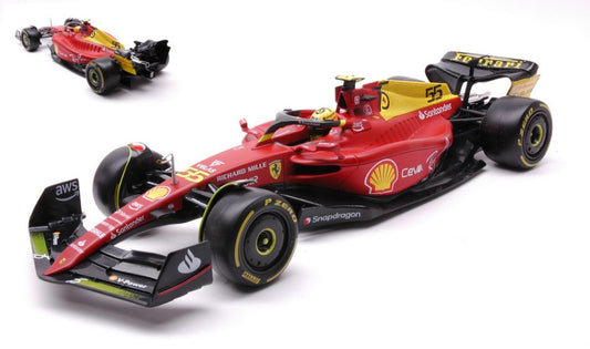 Burago - FERRARI F1-75 N.55 CARLOS SAINZ MONZA 2022 75th ANNIV.W/HELMET 1:18 - Cod. BU16811SM