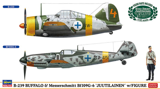 Hasegawa - B-239 BUFFALO & MESSERSCHMITT Bf109G-6, JUUTILAINE KIT 1:72 - Cod. HA02439