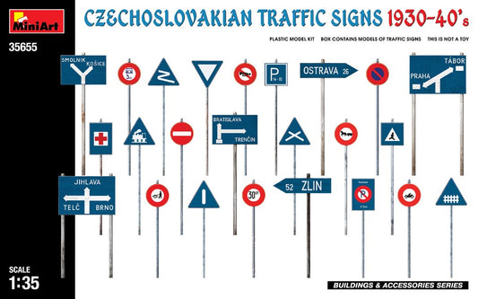 Miniart - CZECHOSLOVAKIAN TRAFFIC SIGNS 1930-40s KIT 1:35 - Cod. MIN35655