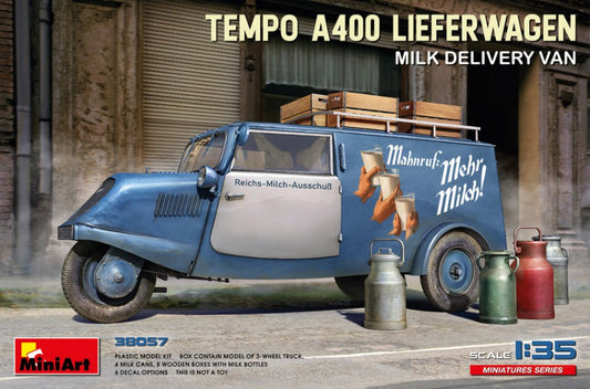 Miniart - TEMPO A400 LIEFERWAGEN MILK DELIVERY VAN KIT 1:35 - Cod. MIN38057