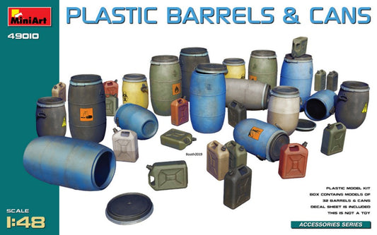 Miniart - PLASTIC BARRELS & CANS KIT 1:48 - Cod. MIN49010