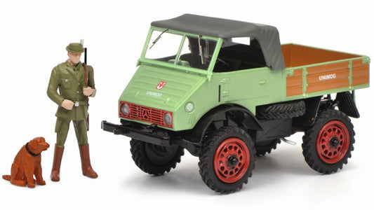 Schuco - MERCEDES UNIMOG WEIDMANNSHEIL W/HAUNTER AND DOG 1:43 - Cod. SH450254800