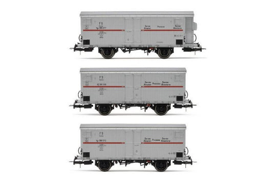Rivarossi - FS 3-UNIT PACK REFIGERATED WAGONS EP.III 1:87 - Cod. HR6605