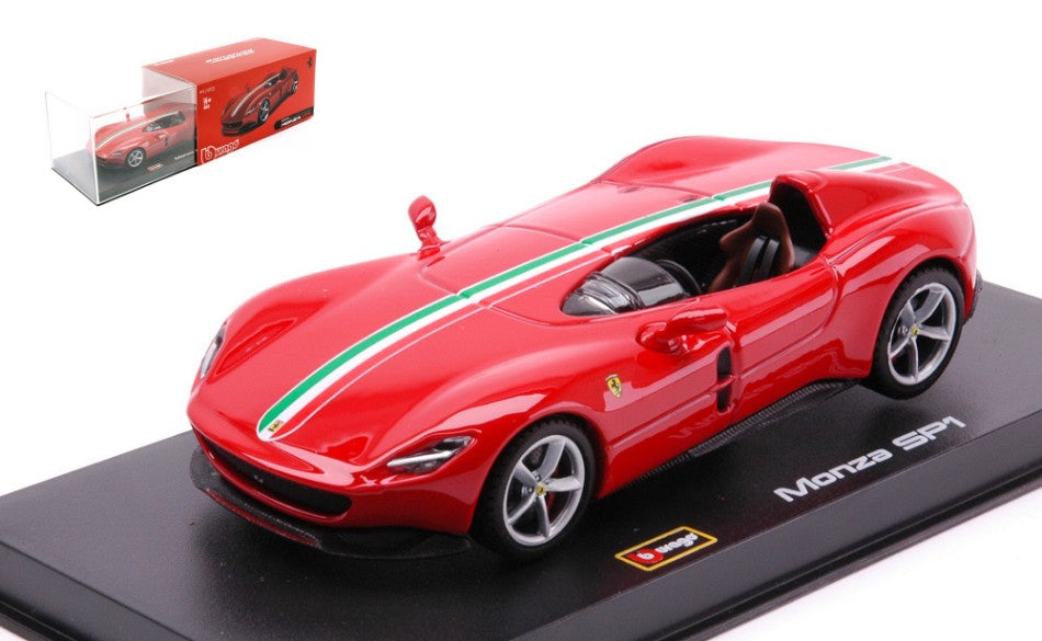Burago - FERRARI MONZA SP1 CONVERTIBLE RED/WHITE SIGNATURE 1:43 - Cod. BU36912R