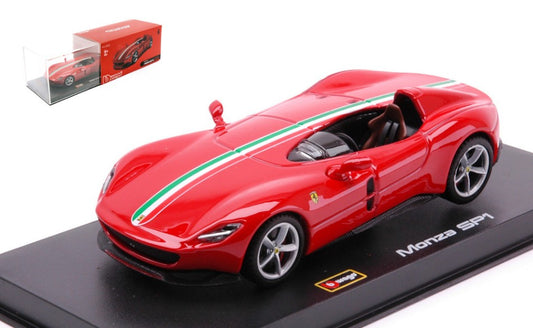 Burago - FERRARI MONZA SP1 CONVERTIBLE RED/WHITE SIGNATURE 1:43 - Cod. BU36912R