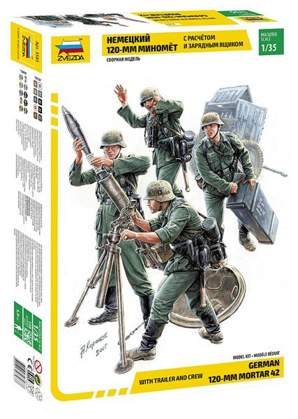 Zvezda - GERMAN 120 mm MORTAR + CREW KIT 1:35 - Cod. Z3583