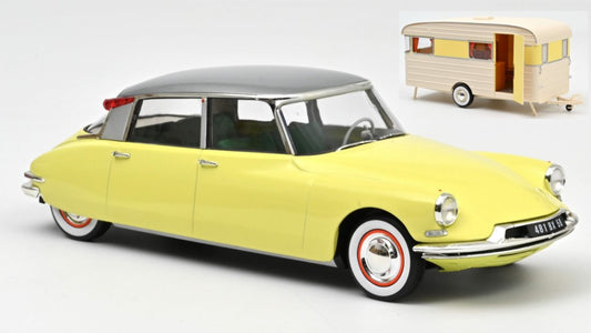 Norev - CITROEN DS 19 1960 YELLOW & CARAVAN DIGUE PANORAMIC 1:18 - Cod. NV181762