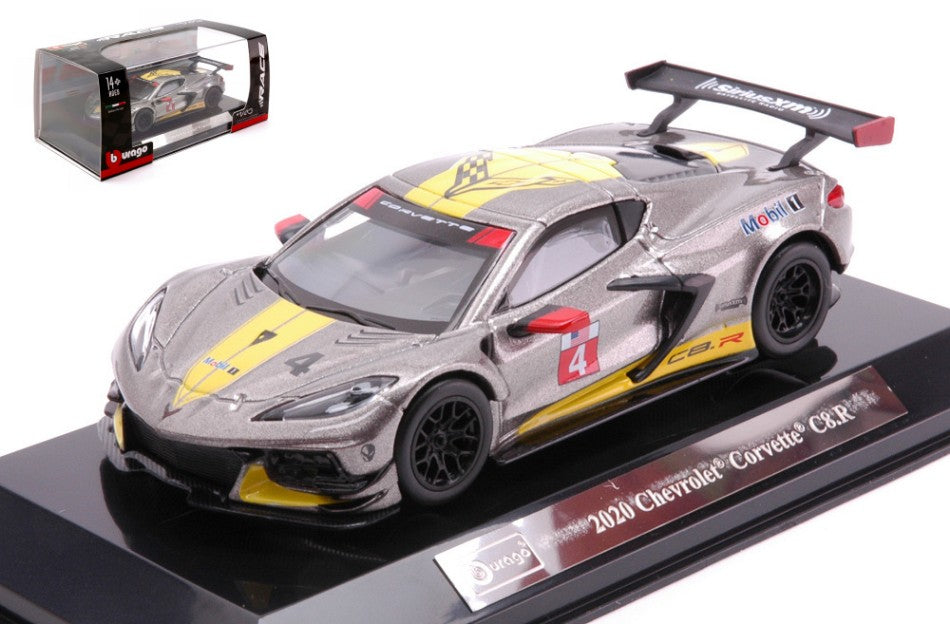 Burago - CHEVROLET CORVETTE C8R N.4 2020 GREY 1:43 - Cod. BU38312