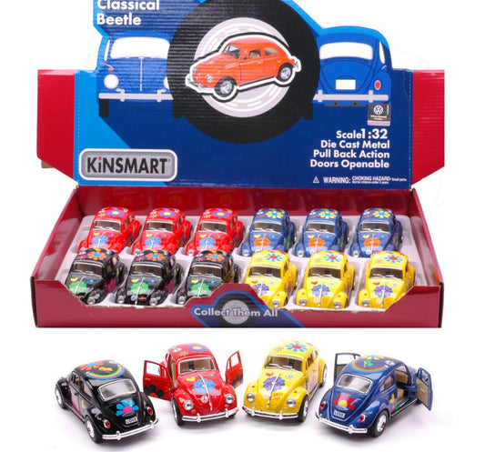 Kinsmart - VW CLASSICAL BEETLE 1967 HAPPY FLOWER 1:32 cm 12 - Cod. KT965