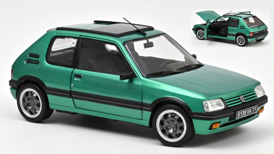 Norev - PEUGEOT 205 GTi GRIFFE WITH WINDOWROOF 1991 GREEN 1:18 - Cod. NV184847