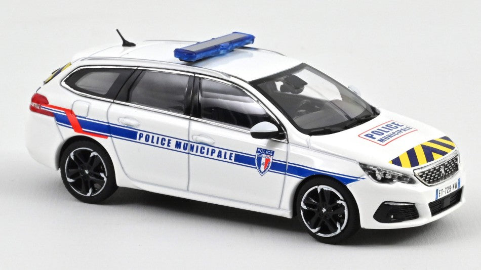 Norev - PEUGEOT 308 SW 2018 POLICE MUNICIPALE BLUE & YELLOW STRIPING 1:43 - Cod. NV473944