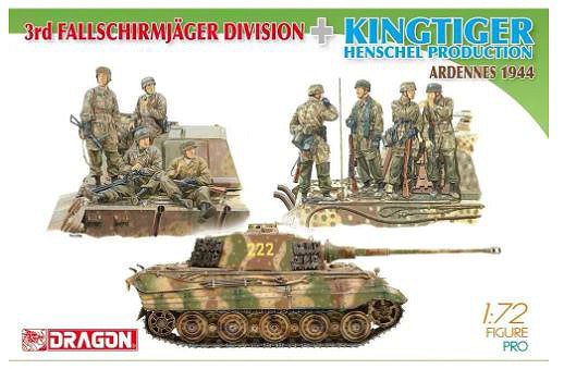 Dragon - 3rd FJ DIV.+ KINGTIGER HENSCHEL TURRET KIT 1:72 - Cod. D7400