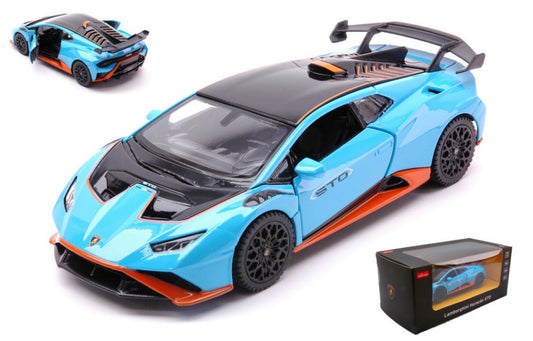 Rastar - LAMBORGHINI HURACAN STO LIGHT BLU/ORANGE 1:32 - Cod. RAT64310B
