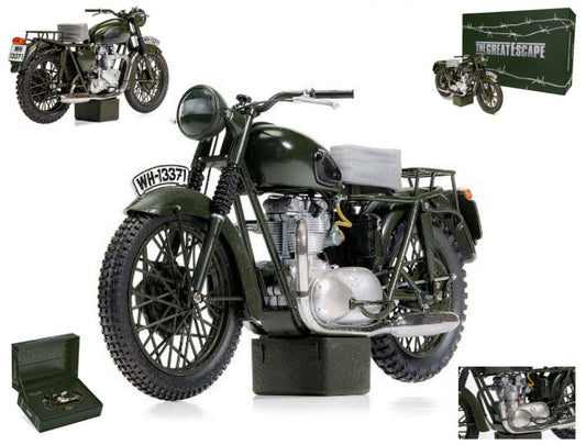 Corgi - TRIUMPH TR6 650 TROPHY "THE GREAT ESCAPE" S.MCQUEEN 1963 GREEN/MUD 1:12 - Cod. CC08501