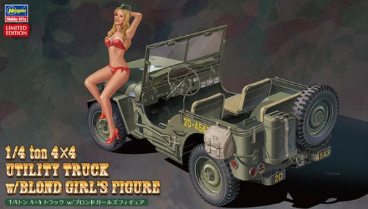 Hasegawa - AMERICAN UTILITY TRUCK 1/4 T. 4x4 C/FIGURINO KIT 1:24 - Cod. HA52249